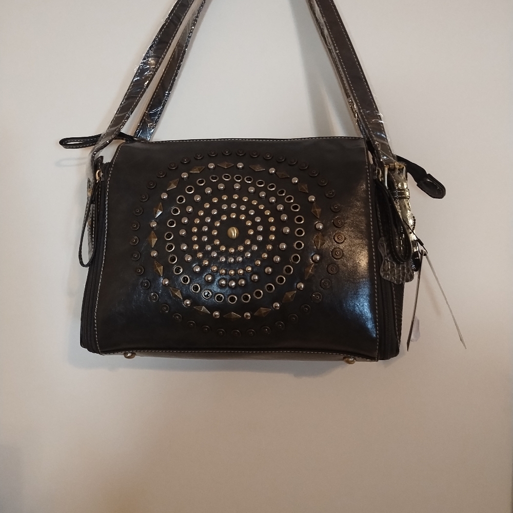 Marc Chantal genuine leather handbag brownish grey